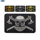 海客户外跨境维京人战斧臂章魔术贴白灰金黄色户外背包士气章