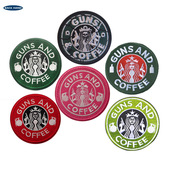 海客户外现货品质刺绣包贴魔术贴章 Patches COFFEE GUNS AND