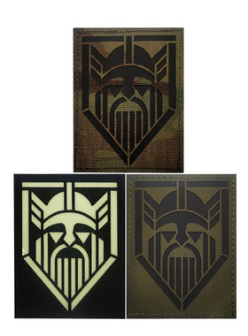 海客跨境夜光章维京人头像vking臂章魔术贴徽章牛角户外包贴