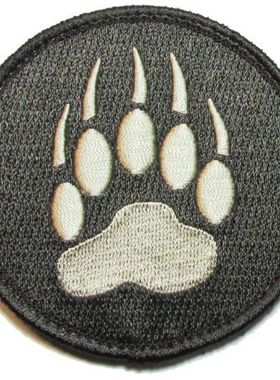 欧美户外运动用品　熊爪魔术贴肩章 士气徽章ACU臂章魔术贴 黑色