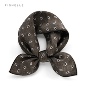 饰衬衫 真丝小方巾装 职业领巾 围巾男士 深棕色桑蚕丝丝巾女春秋薄款