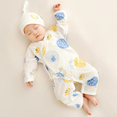 新生儿婴儿连体衣夏季 无骨哈衣纯棉透气宝宝和尚服空调服衣服 薄款