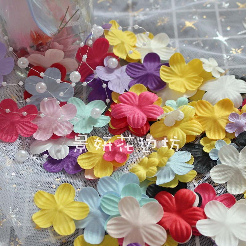 3.5cm梅花叶工艺定型花片 芭比娃娃饰品服装婚纱头饰diy配件材料