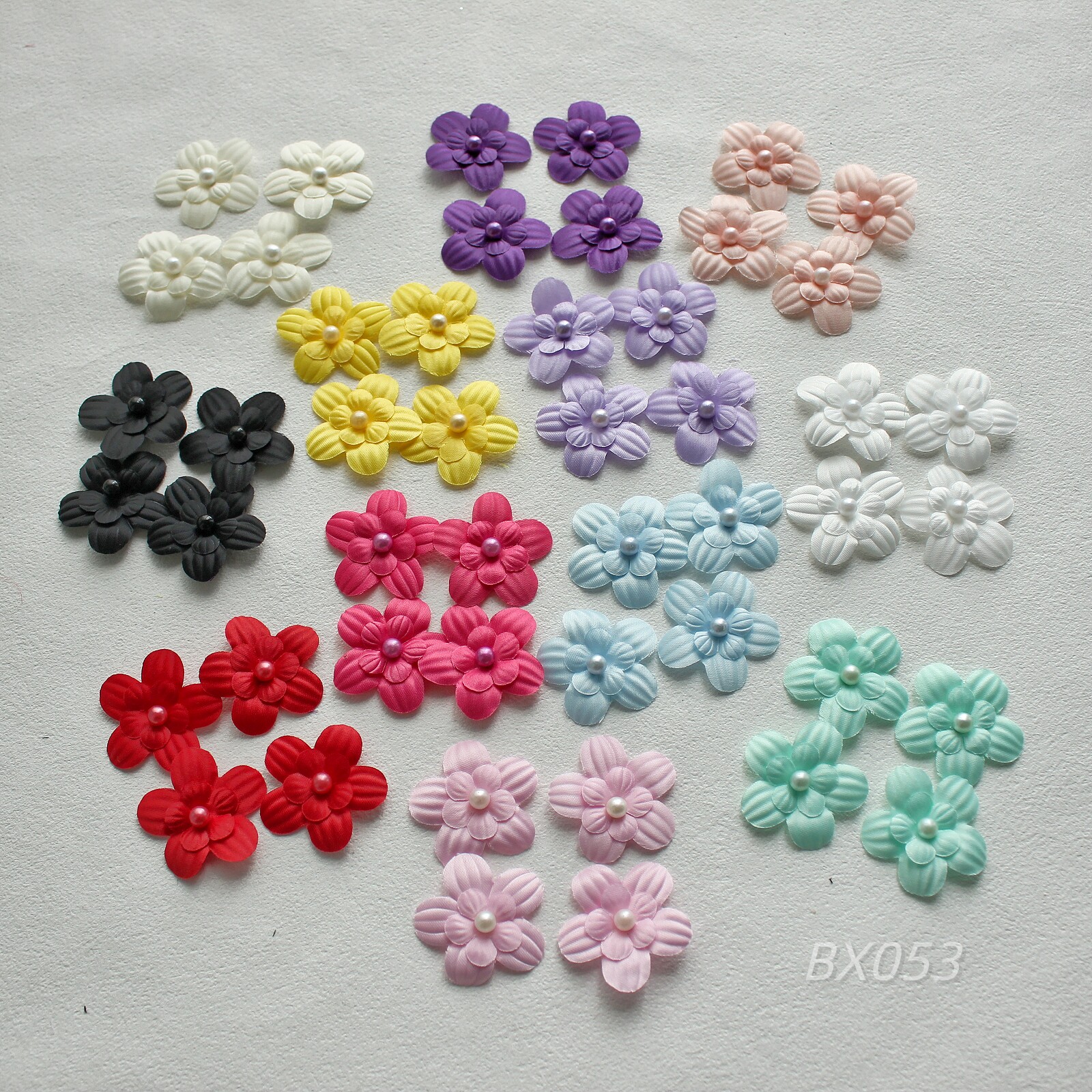 双层钉珠梅花叶工艺花朵 芭比娃娃饰品服装婚纱头饰等diy配件材料