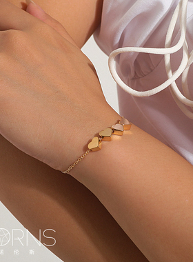 diy饰品金属立体爱心吊坠手绳