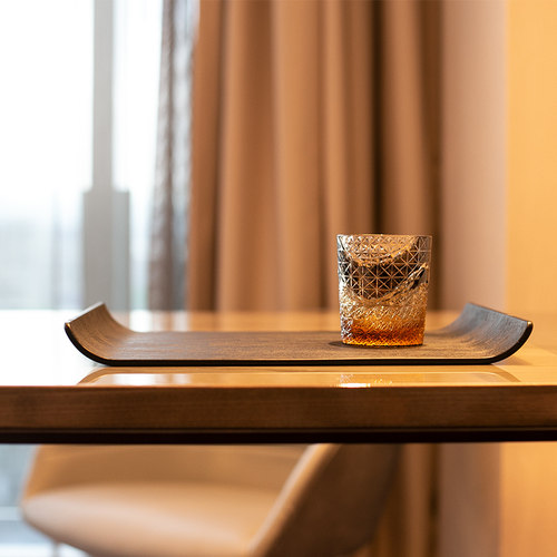 创新木纹放水酒店用品咖啡茶盘