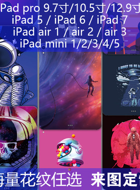 iPad mini12345痛贴保护膜背贴炫彩贴膜贴纸后膜个性彩贴机身贴01