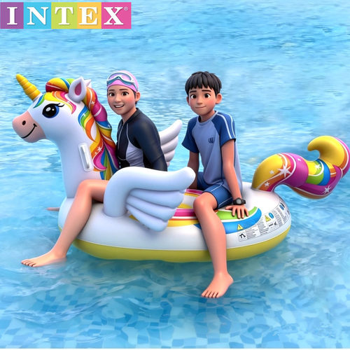 正品INTEX加厚大独角兽亲子坐骑