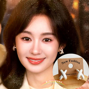 金属拉丝OL百搭耳环耳钉耳饰女
