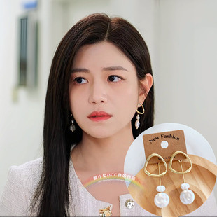 狙击蝴蝶岑矜陈妍希同款巴洛克风珍珠金属耳环高级感耳钉耳饰女