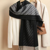 2025秋冬季 100%羊毛围巾30 180cm流苏男女情侣通用保暖130g