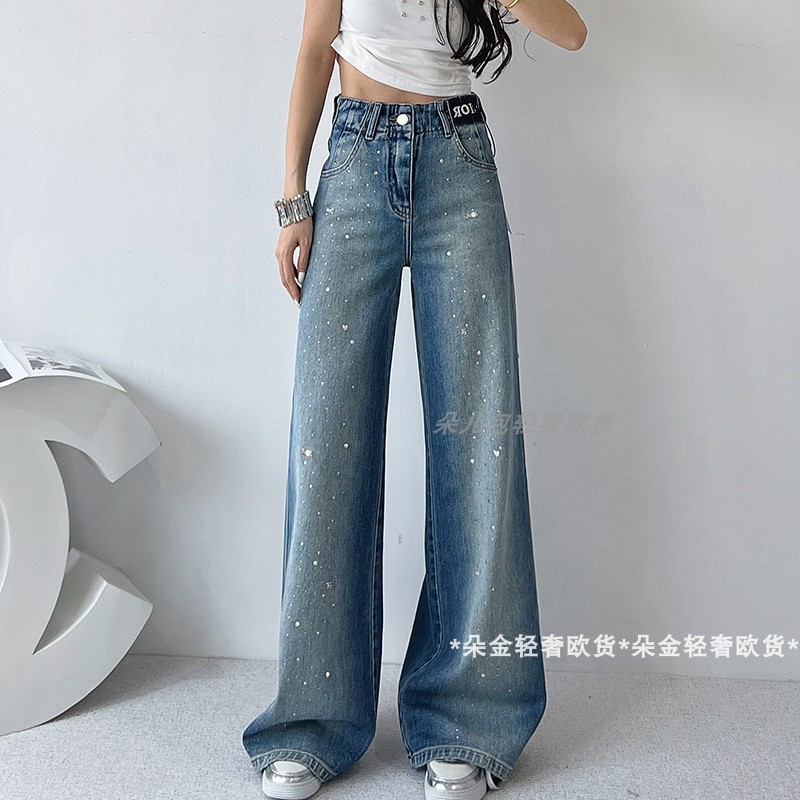 2025新款轻奢重工烫钻牛仔裤