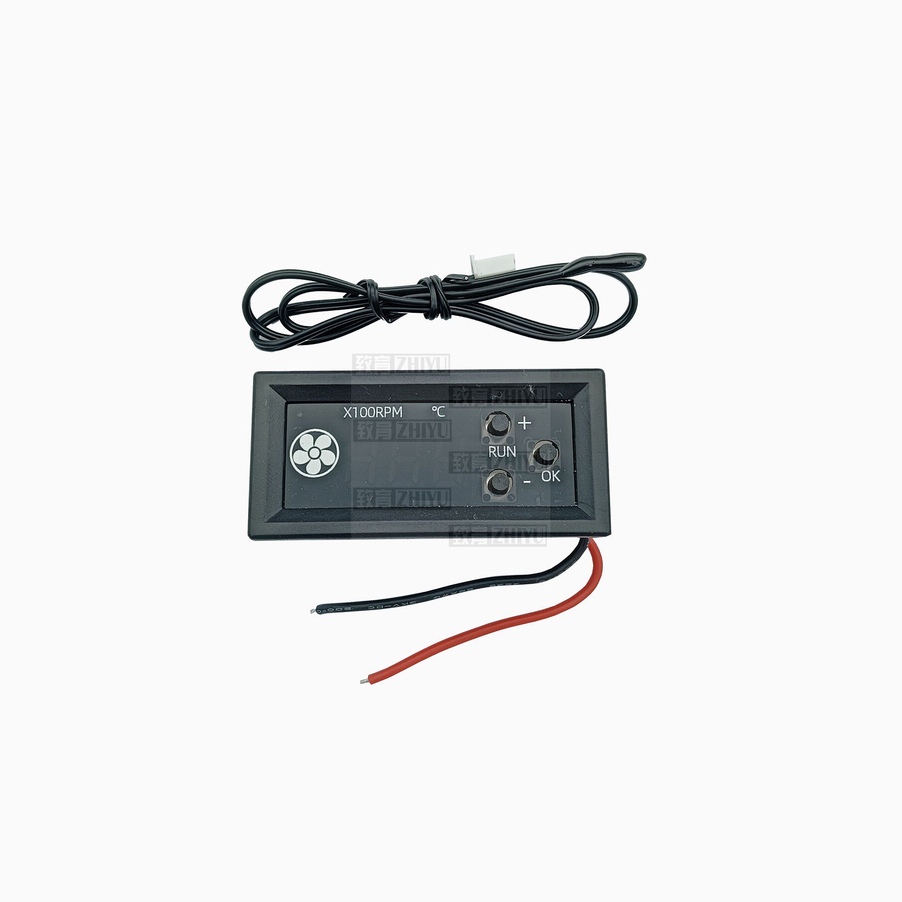 面板安装12V四线PWM风扇温控调速器温度转速数显支持3A内风扇关停