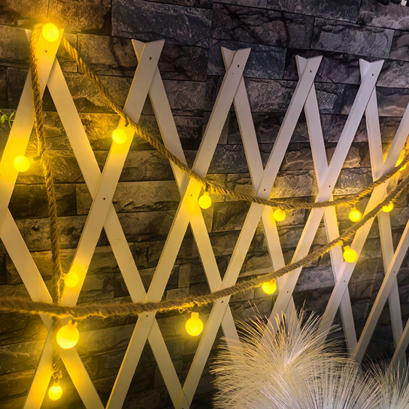 太阳能麻绳串灯防水露营灯串