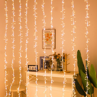 户外防水园林亮化装饰蜈蚣灯led流星雨鞭炮流水灯皮线窗帘瀑布灯