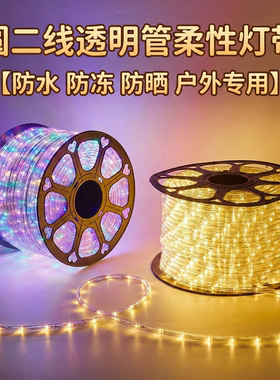 LED灯带圆二线彩虹管七彩霓虹灯户外防水街道亮化工程绕树圆灯带