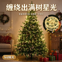 Christmas decorative lights, colored lights, string lights, illuminated Christmas tree light strips, green wires, firecracker lights, led ambient lighting arrangements thumbnail 6