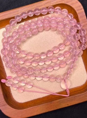 天然莫桑比克星光粉佛珠108颗念珠 规格6毫米，重42.33克