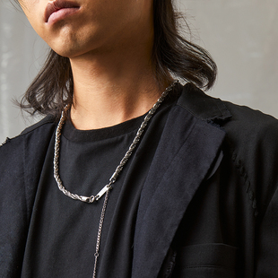 潮woo专属ROADLATIVE原创设计国潮嘻哈荆棘街头钛钢项链男女素链