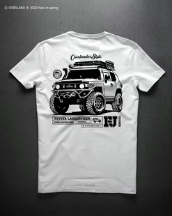 丰田FJ飞行军酷路泽潮牌 纯棉印花男装 越野江湖短袖 t恤男2021新款