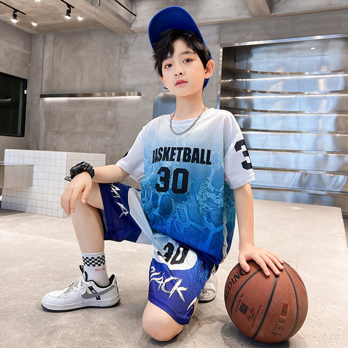 儿童运动篮球服帅气童装男童球衣