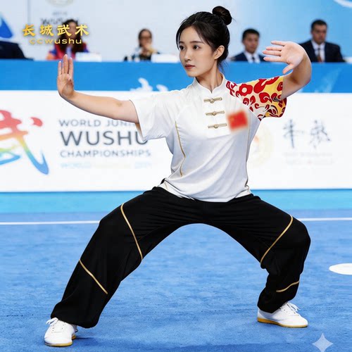 武术服T恤太极服长城牛奶丝夏季