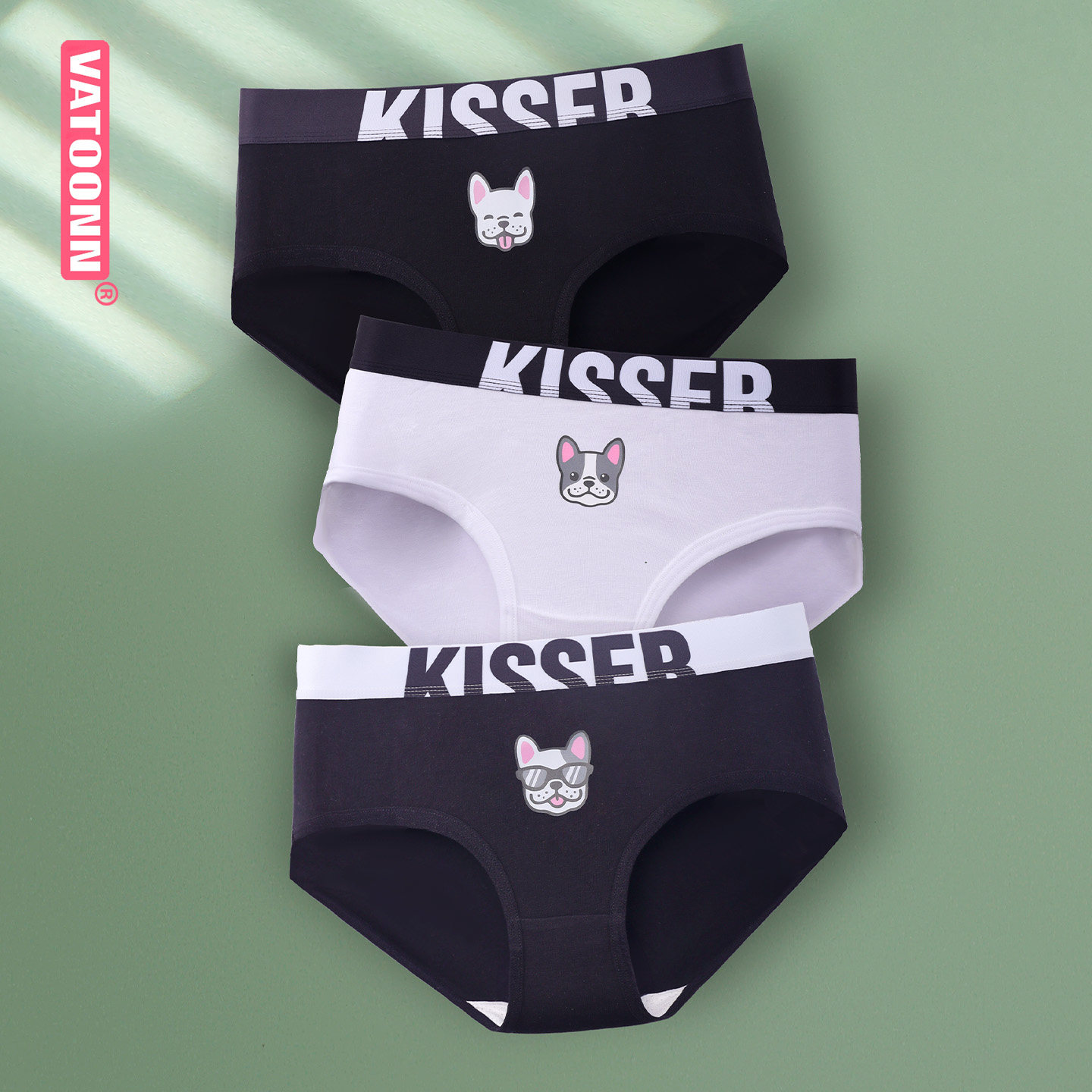 卡通印花中腰女士纯棉内裤全包裹