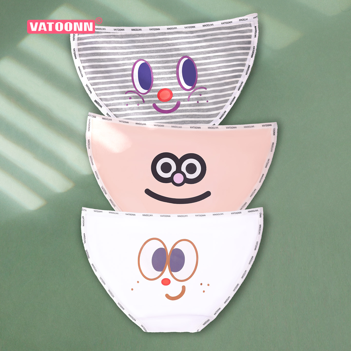 女士内裤纯棉卡通低腰高开叉