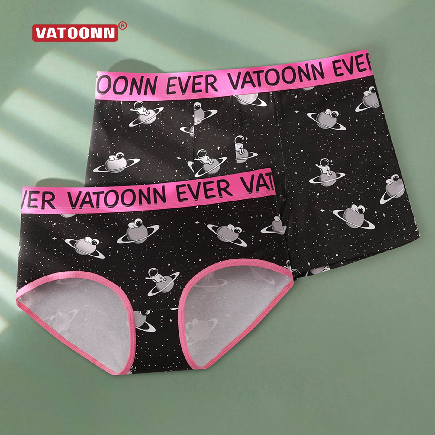 卡通风情侣内裤美式字母腰带黑色