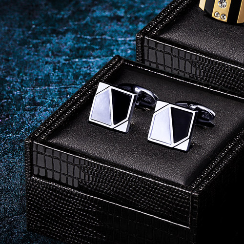 天然贝壳法式袖扣男KFLK纹理各异