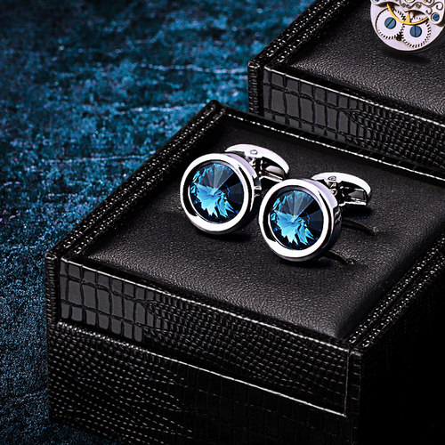 品牌水晶法式袖扣男KFLK免费刻字