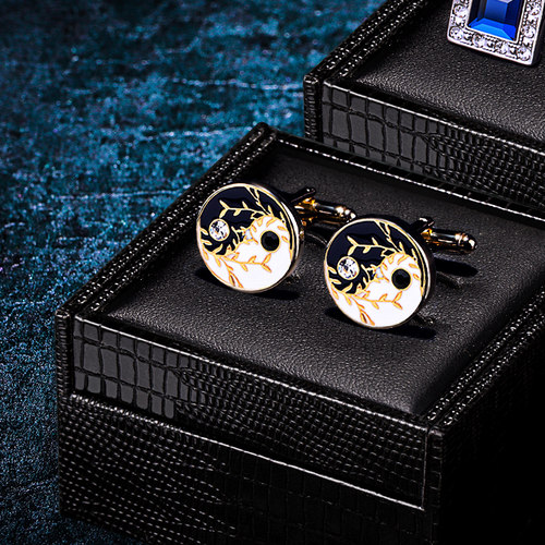 金穗太极袖扣KFLK国潮免费刻字