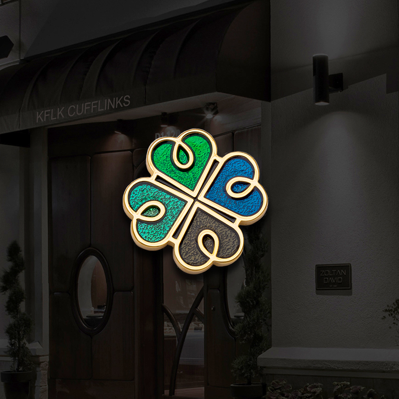 KFLK心愿四叶草男女胸针新品设计