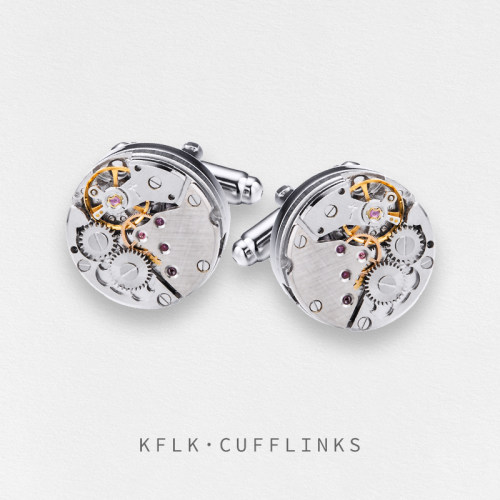 机芯机械袖扣KFLK免费刻字写贺卡