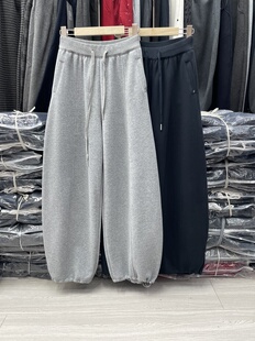 蒂娜79007正品卫裤休闲裤春季女松紧腰裤脚抽绳阔腿裤直筒拖地裤