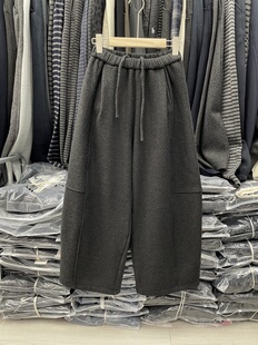 小个子女加绒休闲裤蒂娜尚品78580冬季高腰宽松九分裤显瘦香蕉裤