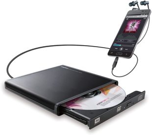 便携移动光驱音乐CD刻录机PC安卓 Logitec PMJ8U2R LDR 日本代购