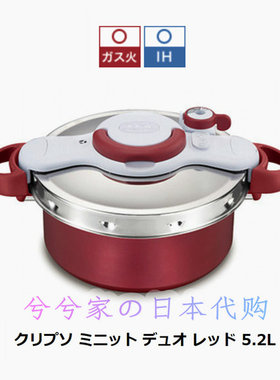 日本T-fal特福Tefal宝石红色高压锅IH压力锅电磁炉燃气通用烹调锅