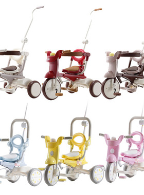 日本代购 iimo二代折叠三轮车升级款脚踏车儿童手推车自行车