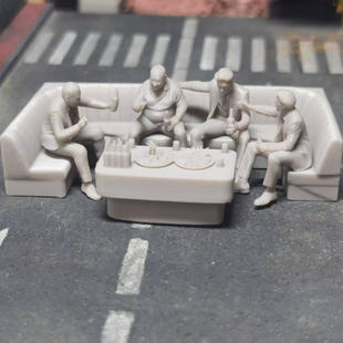 3D打印真人手办卡拉OK白色人物摆件造型