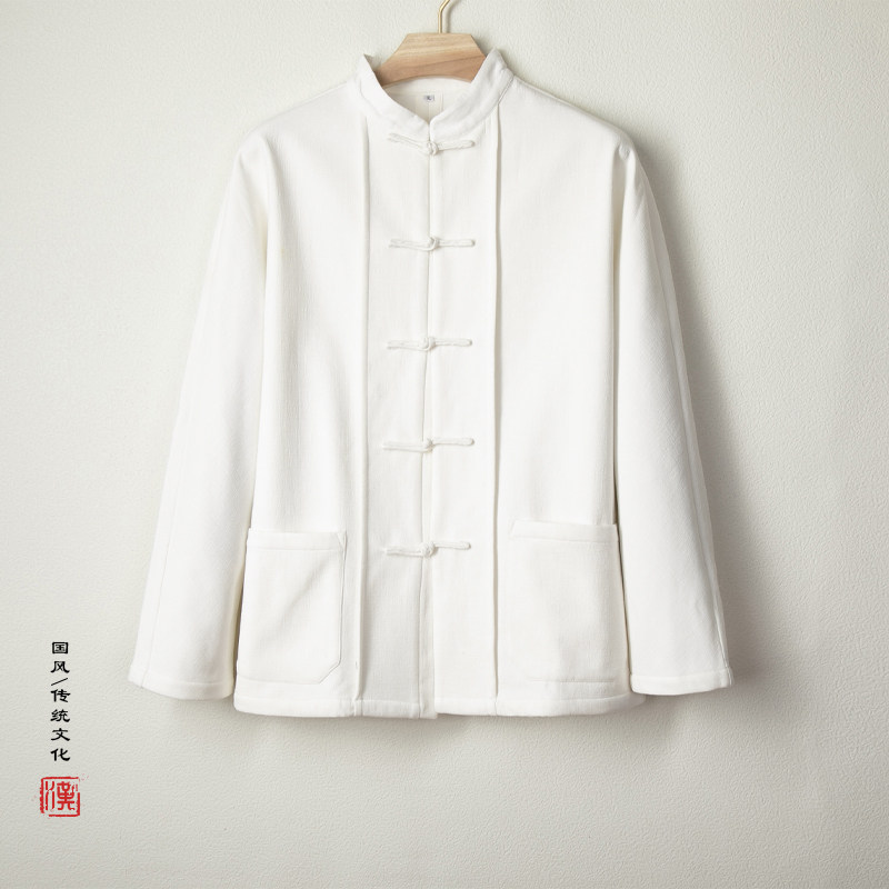 加绒加厚衬衣国潮牌古装棉麻上衣男长袖立领衬衫改良汉服禅服寸衣,男装,唐装,淘宝优惠券,粉丝福利购,淘宝优惠卷