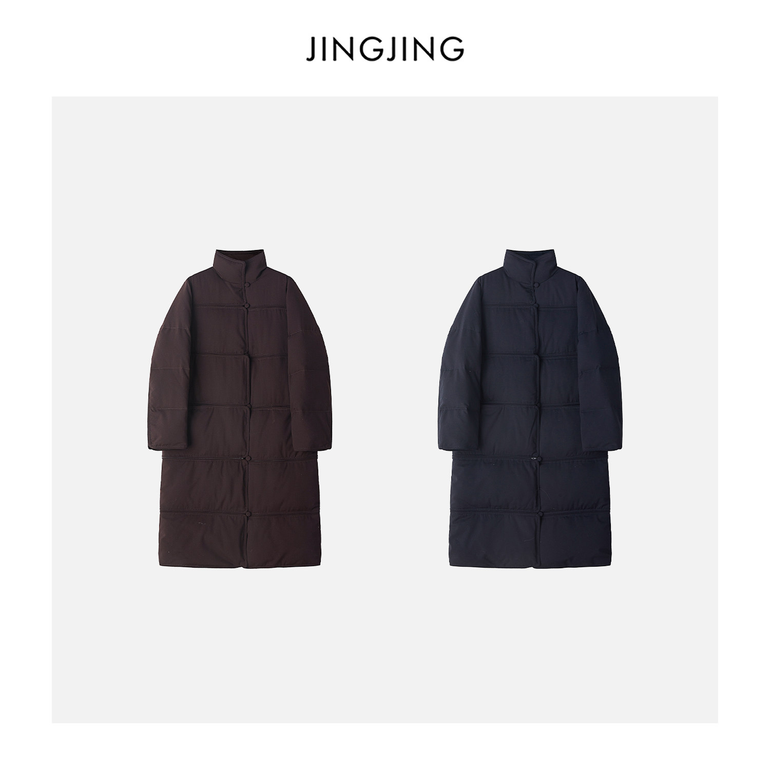 冬季长款可拆白鹅绒羽绒服