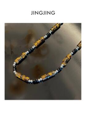 设计感2024新款首饰项链竹节碎银