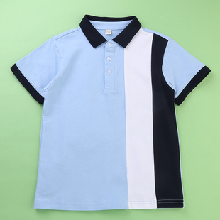 儿童校服男童女童T恤衫短袖POLO衫儿童夏季童装男孩体恤学生班服