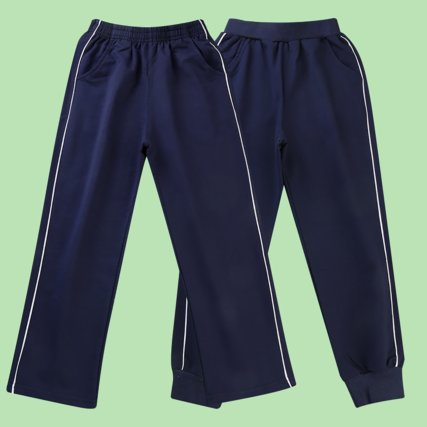 中小学生校服裤子藏青色运动裤带反光条男女童春装秋冬款儿童长裤