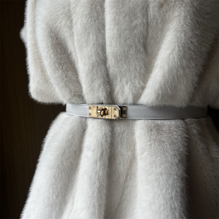 y包金扣腰带真皮带女收腰配饰 H家kel green大姐姐 精致细节感