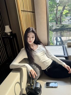 修身 green大姐姐 T恤上衣圆领打底衫 内搭女基础长袖 秋 无意显瘦