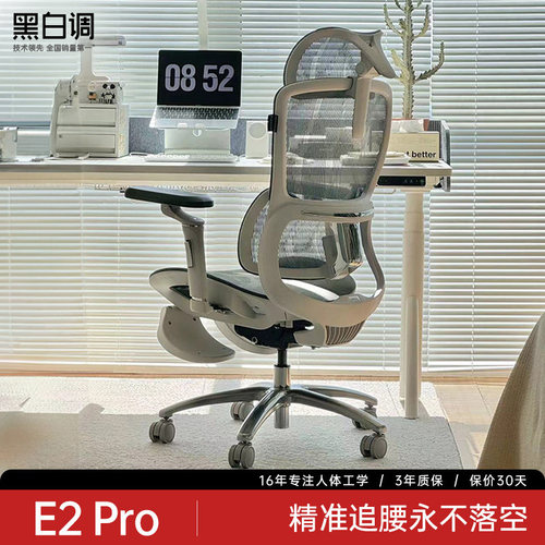 【黑白调E2pro】人体工学椅护腰