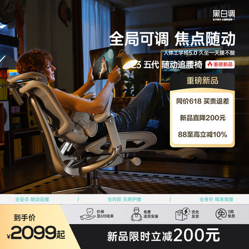 黑白调e3ultra五代人体工学椅