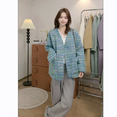 《仙仙专属》秋冬韩版时髦羊毛小香羽绒外套25888